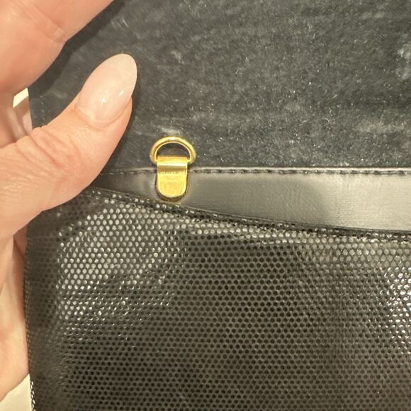 VINTAGE Frenchy of California Black Evening Envelope Clutch Sparkly Shiny - Picture 7 of 14